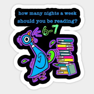 How Many Nights A Week Should You Be Reading 6-7 Pigeon-Elephant-Piggie Children's Books Sticker